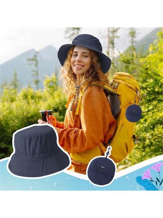 2Pcs Unisex Waterproof Bucket Rain Hats Packable Sun Hat Quick Dry main image 4